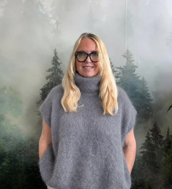 Kid mohair 80% neuleliivi, harmaa