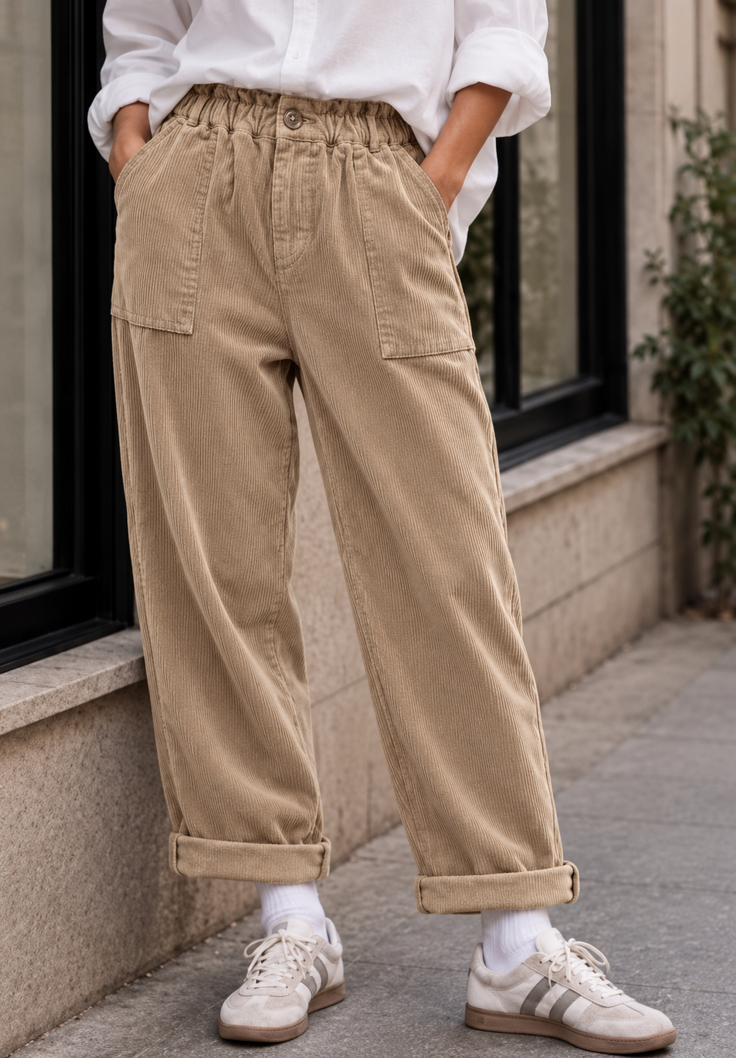 Samettihousut, beige