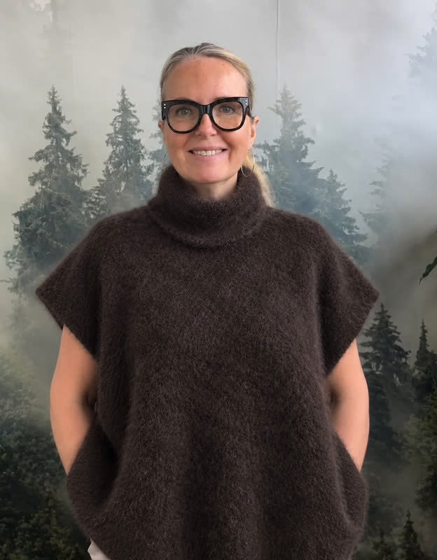 Kid mohair 80% neuleliivi, ruskea