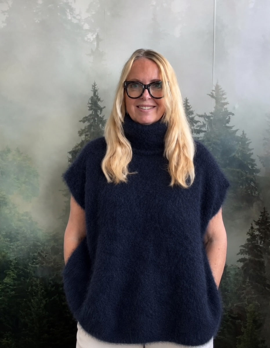 Kid mohair 80% neuleliivi, sininen