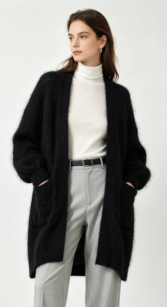 Tulossa | Kid-mohair-neuletakki taskuilla | Tilaa saatavuusilmoitus
