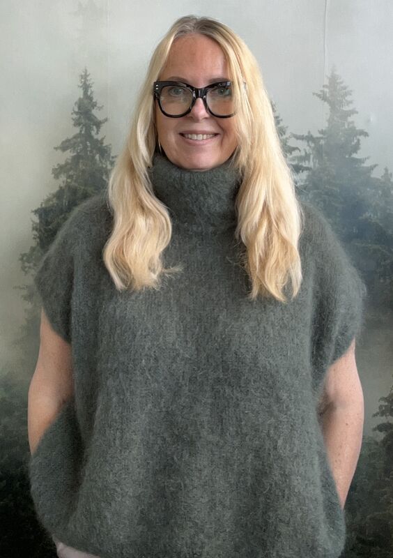 Oversize Kid Mohair Neuleliivi- tummanvihreä