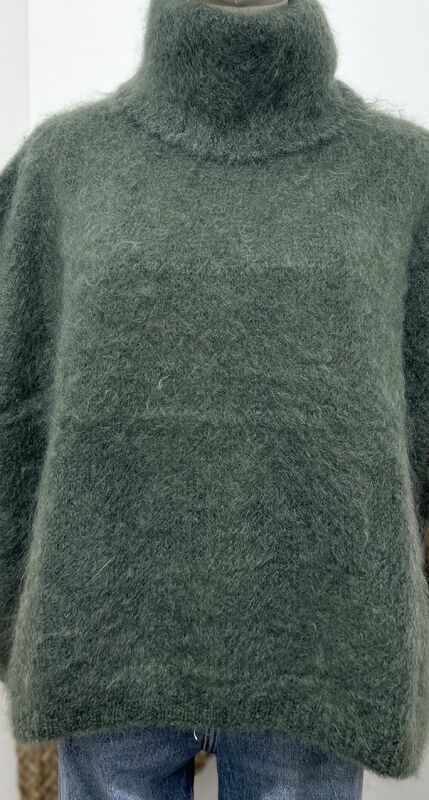 Oversize Kid Mohair Neuleliivi- tummanvihreä