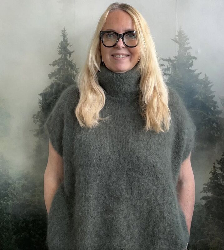 Oversize Kid Mohair Neuleliivi- tummanvihreä